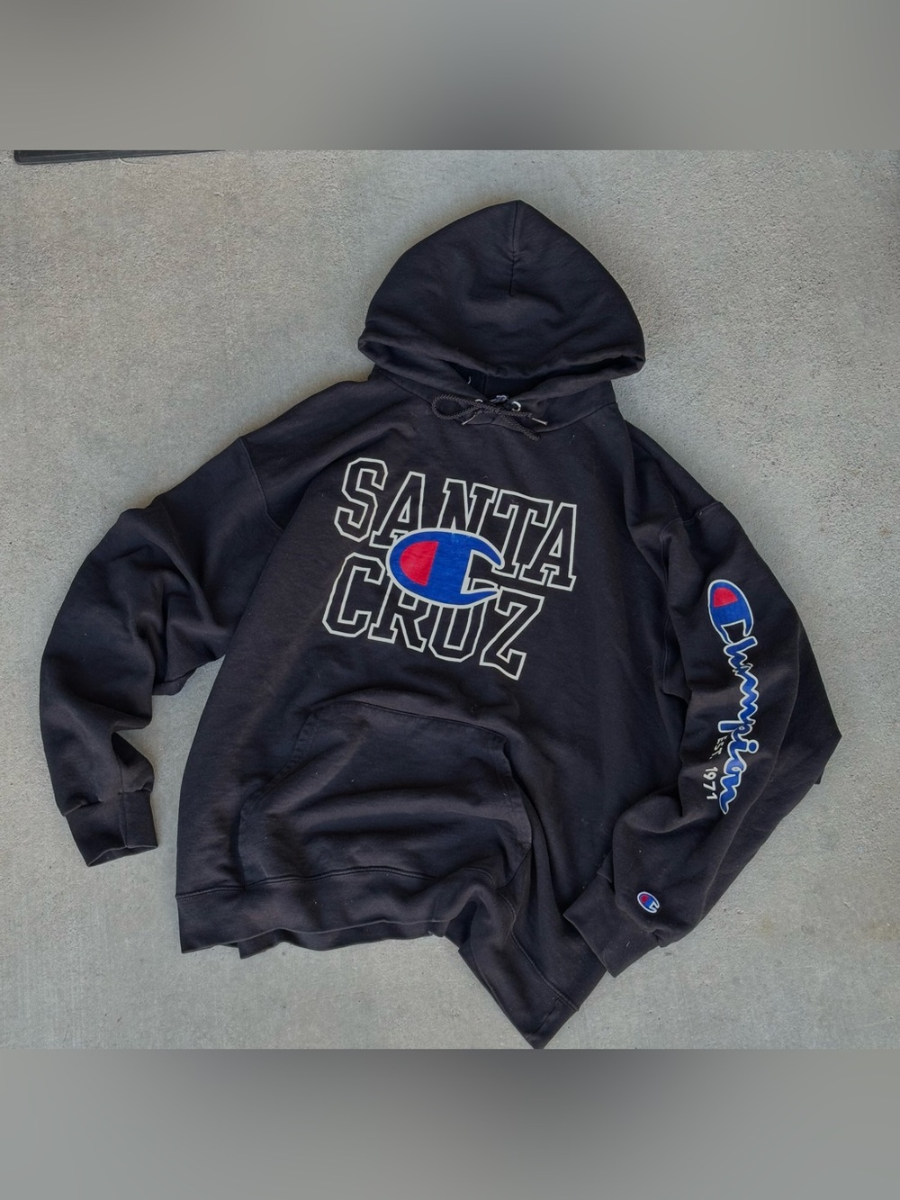 Champion Santa Cruz Graphic Print Pullover Hoodie Black Men's L/XL